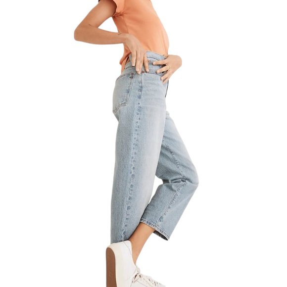NEW Madewell Straight Leg Whistler Wash Balloon Crop Denim Jean - Picture 4 of 9